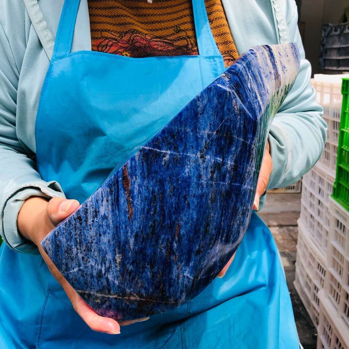 11.68 LB Natural Large Polished Sodalite Freeform Blue Mineral Specimen 5902