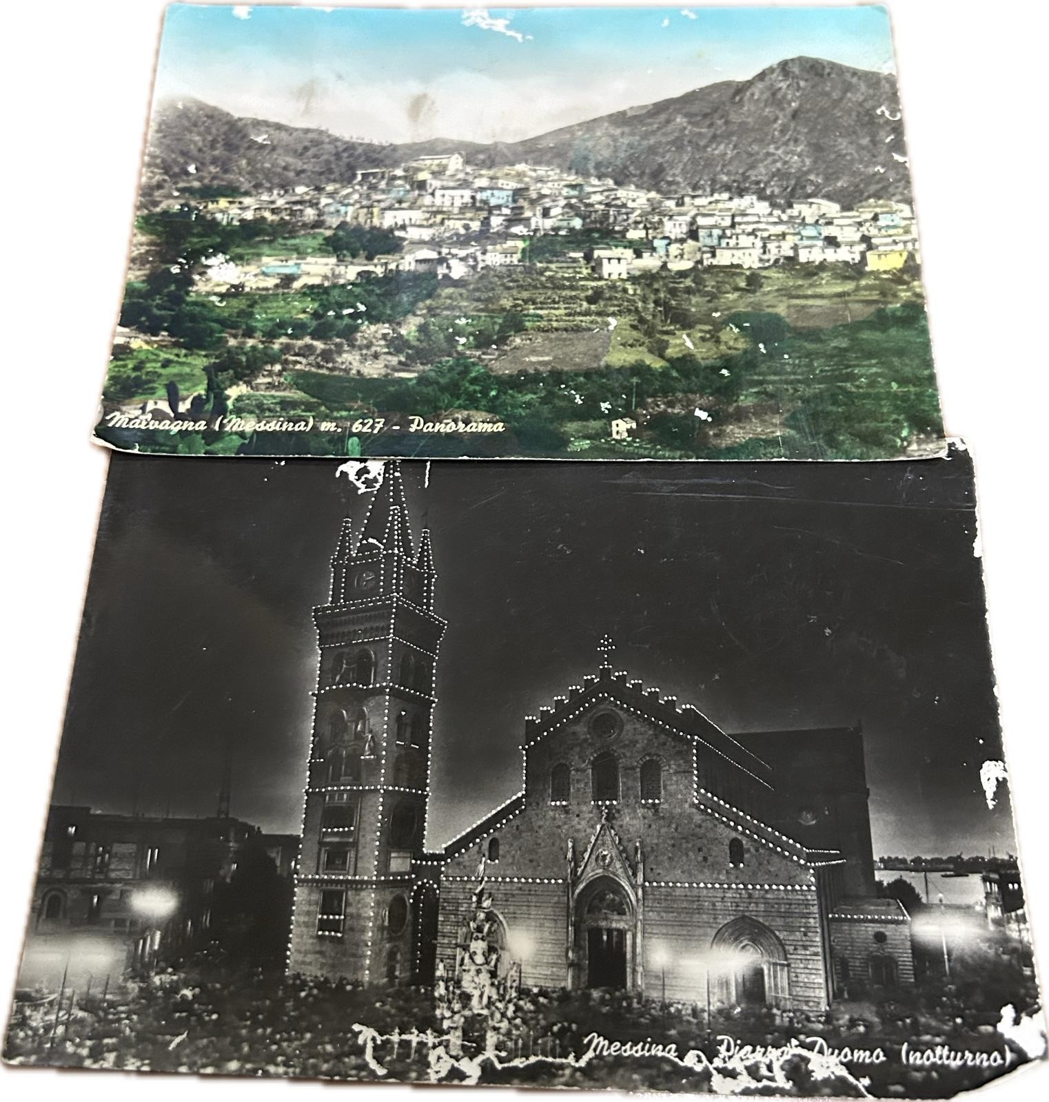 Photo postcard Souvenire - Malvagna ME - Cathedral of Messina - Vintage