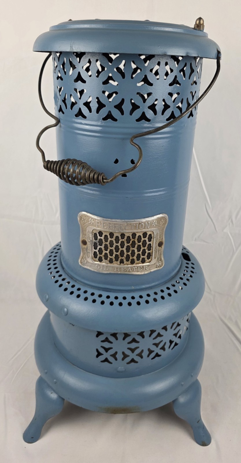Antique Perfection Oil Heater Blue Kerosene Stove Cleveland Ohio w/ Fuel Tank Antique Perfection Oil Heater Blue Kerosene Stove Cleveland Ohio w/ Fuel Tank