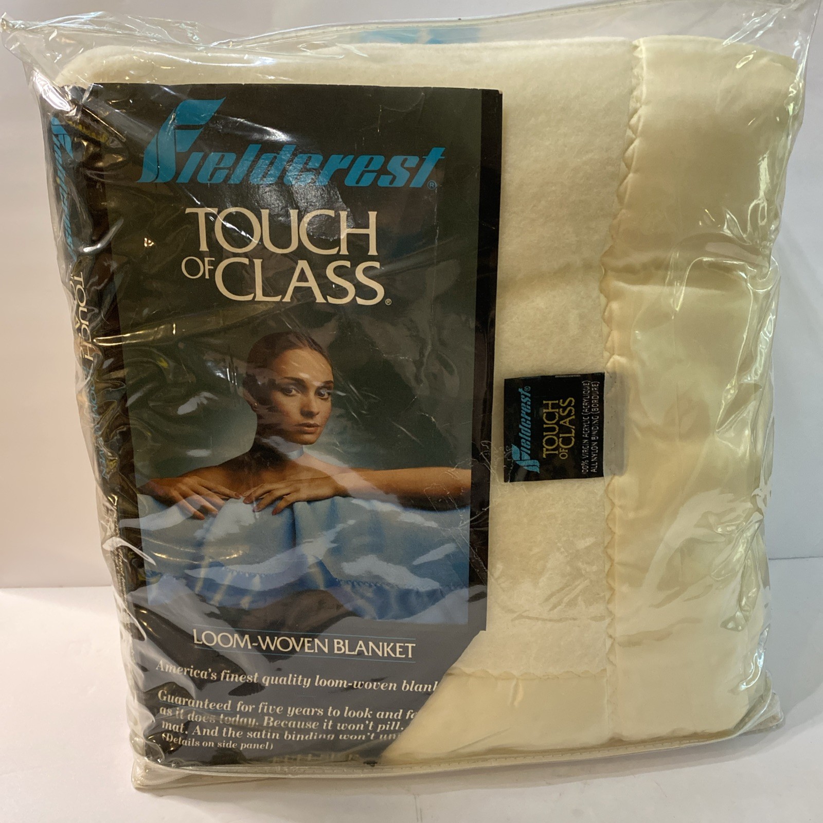 New Vintage Fieldcrest Touch Of Class Acrylic Woven Blanket Full 80x90” Ivory New Vintage Fieldcrest Touch Of Class Acrylic Woven Blanket Full 80x90” Ivory