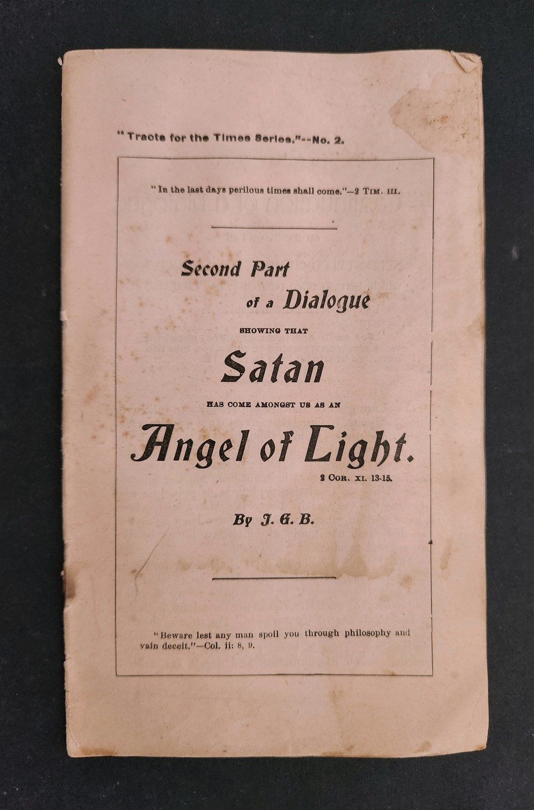1890s antique Tracts for the Times SATAN ANGEL of LIGHT anti-CHRISTIAN SCIENCE 1890s antique Tracts for the Times SATAN ANGEL of LIGHT anti-CHRISTIAN SCIENCE