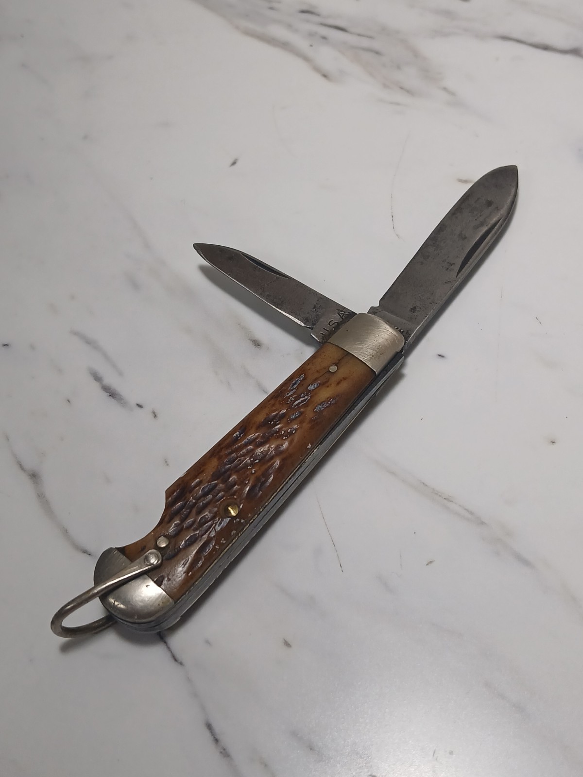 VINTAGE 1936-1952 IMPERIAL PROV. R.I. BROWN BONE SWELL END JACK POCKET KNIFE VINTAGE 1936-1952 IMPERIAL PROV. R.I. BROWN BONE SWELL END JACK POCKET KNIFE
