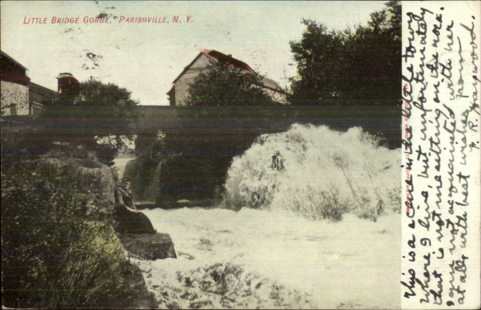 Parishville NY Little Bridge Gorge 1907 Used Postcard Parishville NY Little Bridge Gorge 1907 Used Postcard