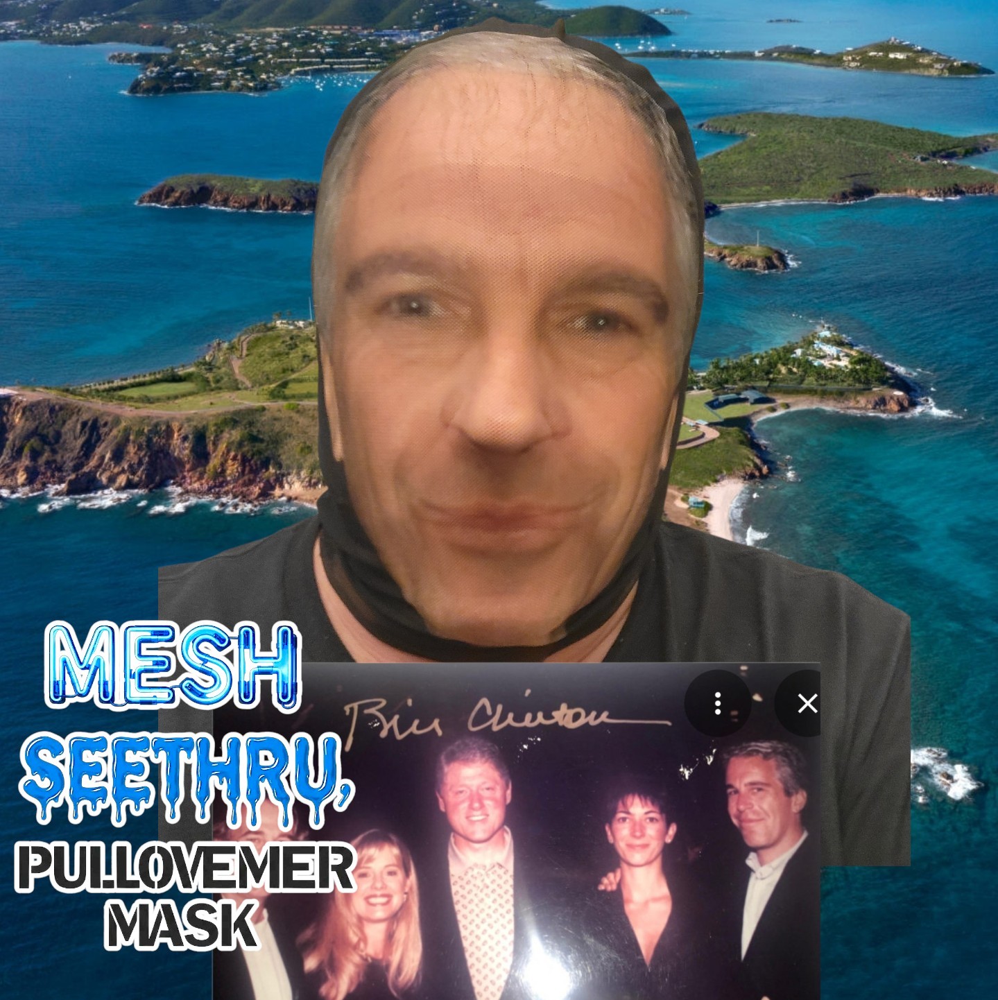 Jeffrey Epstein Island Celebrity Mesh FACE Mask Costume Cosplay HALLOWEEN Creepy Jeffrey Epstein Island Celebrity Mesh FACE Mask Costume Cosplay HALLOWEEN Creepy