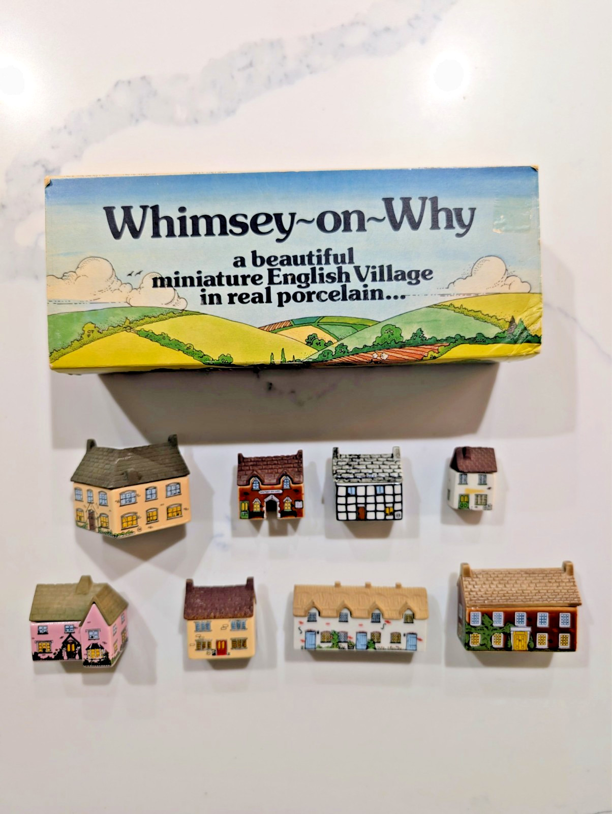 WADE WHIMSEY ON WHY SET 3, 1982 WITH ORGINAL BOX, 8 BUILDINGS WADE WHIMSEY ON WHY SET 3, 1982 WITH ORGINAL BOX, 8 BUILDINGS