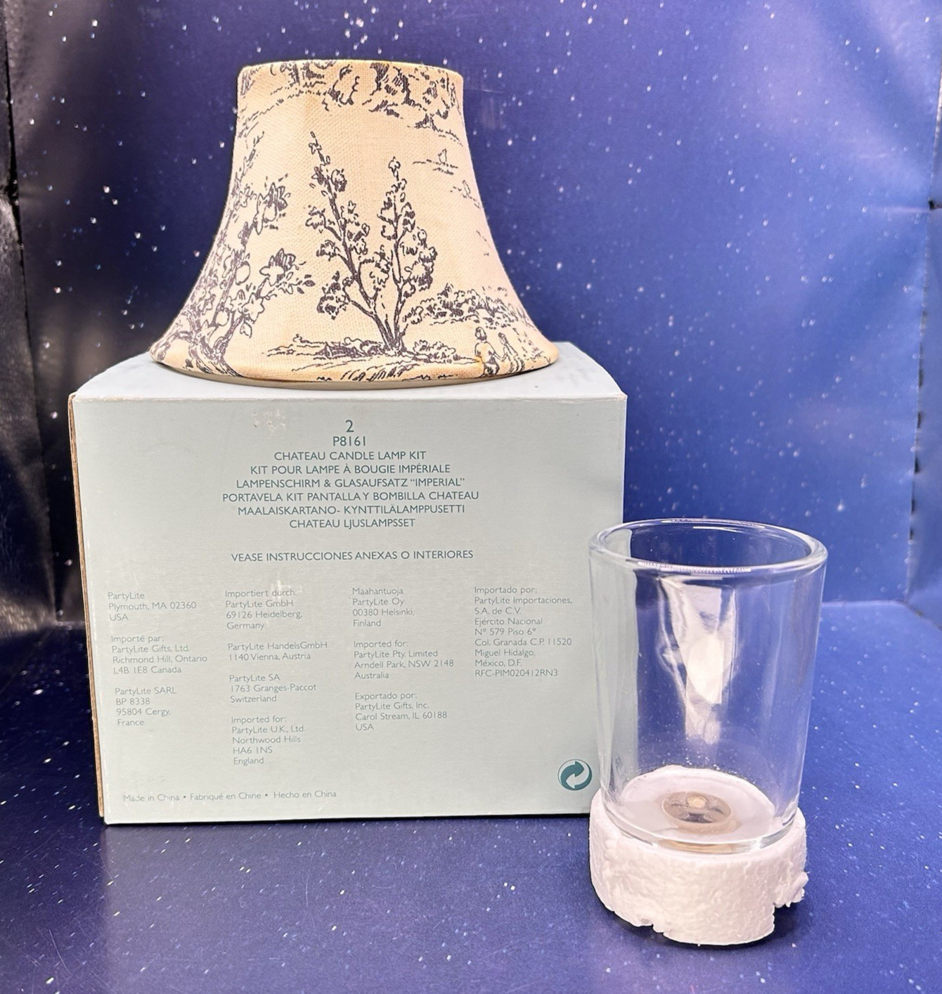 Vtg Partylite Chateau Candle Lamp Kit P8161 w Box Decor Shade Peglite Holder Vtg Partylite Chateau Candle Lamp Kit P8161 w Box Decor Shade Peglite Holder