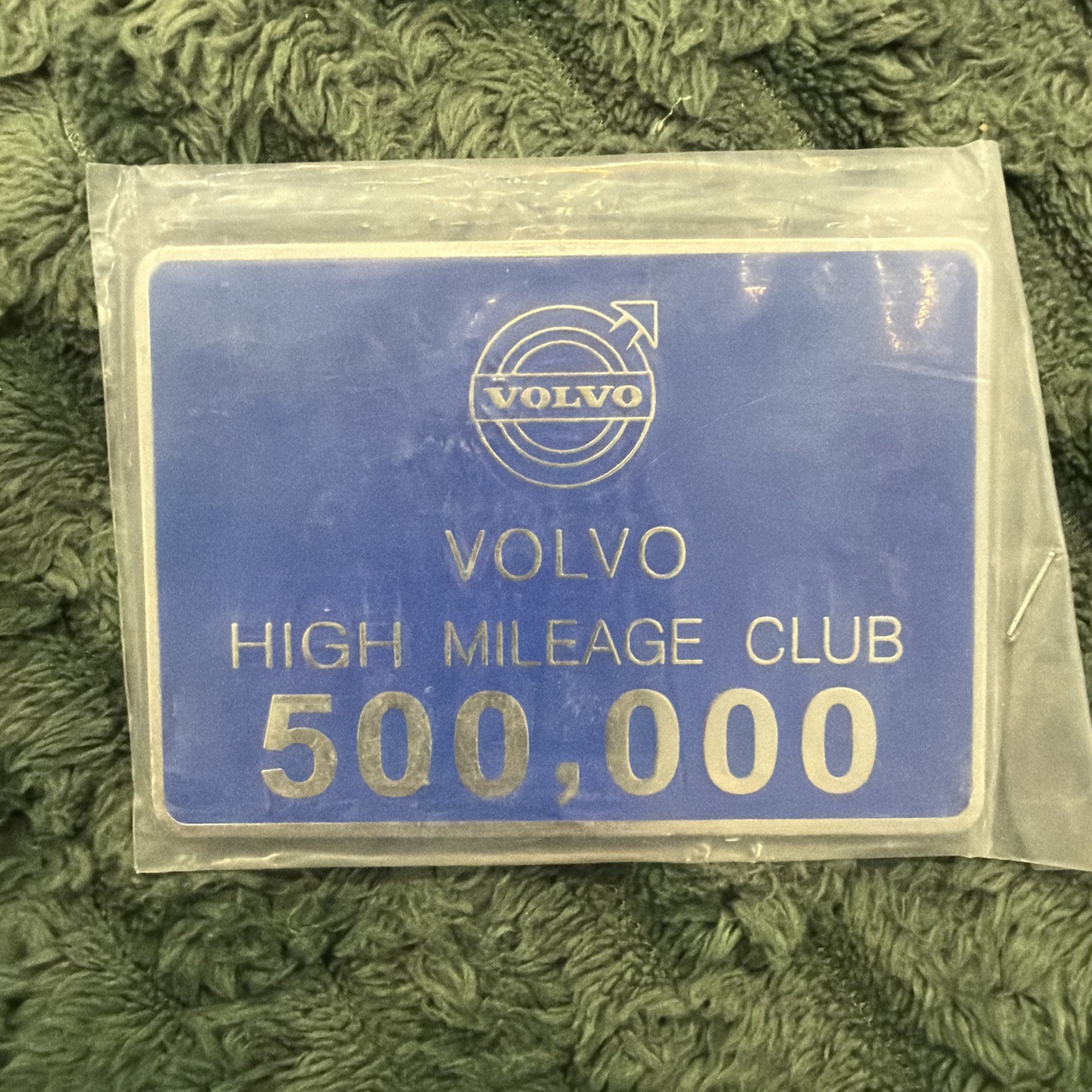 ✅ Genuine Vintage Volvo High Mileage Club Badge 500,000 Miles RARE