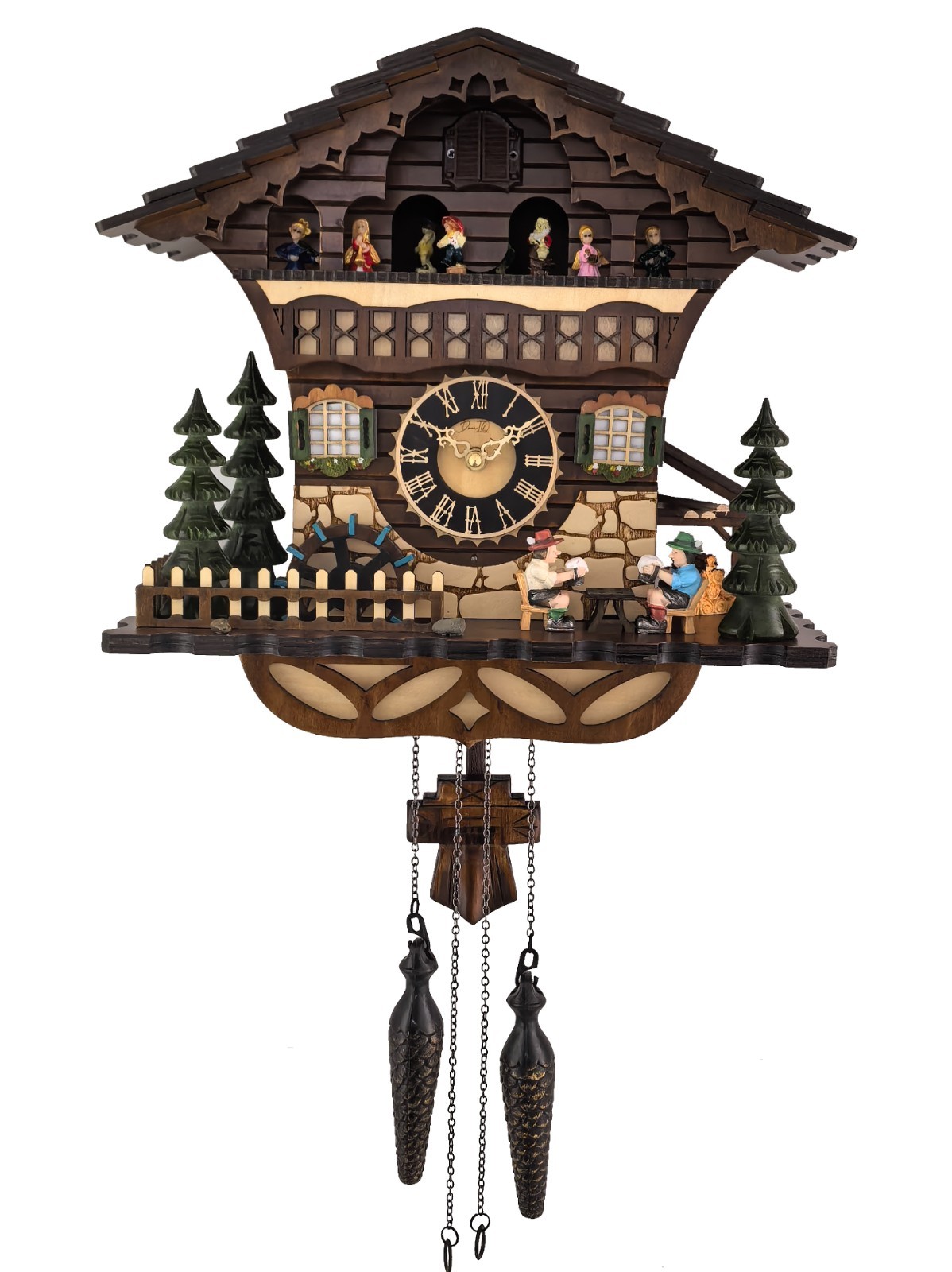 Handcrafted Black Forest Cuckoo Clock Beer Drinkers Quartz German Design Musical Handcrafted Black Forest Cuckoo Clock Beer Drinkers Quartz German Design Musical