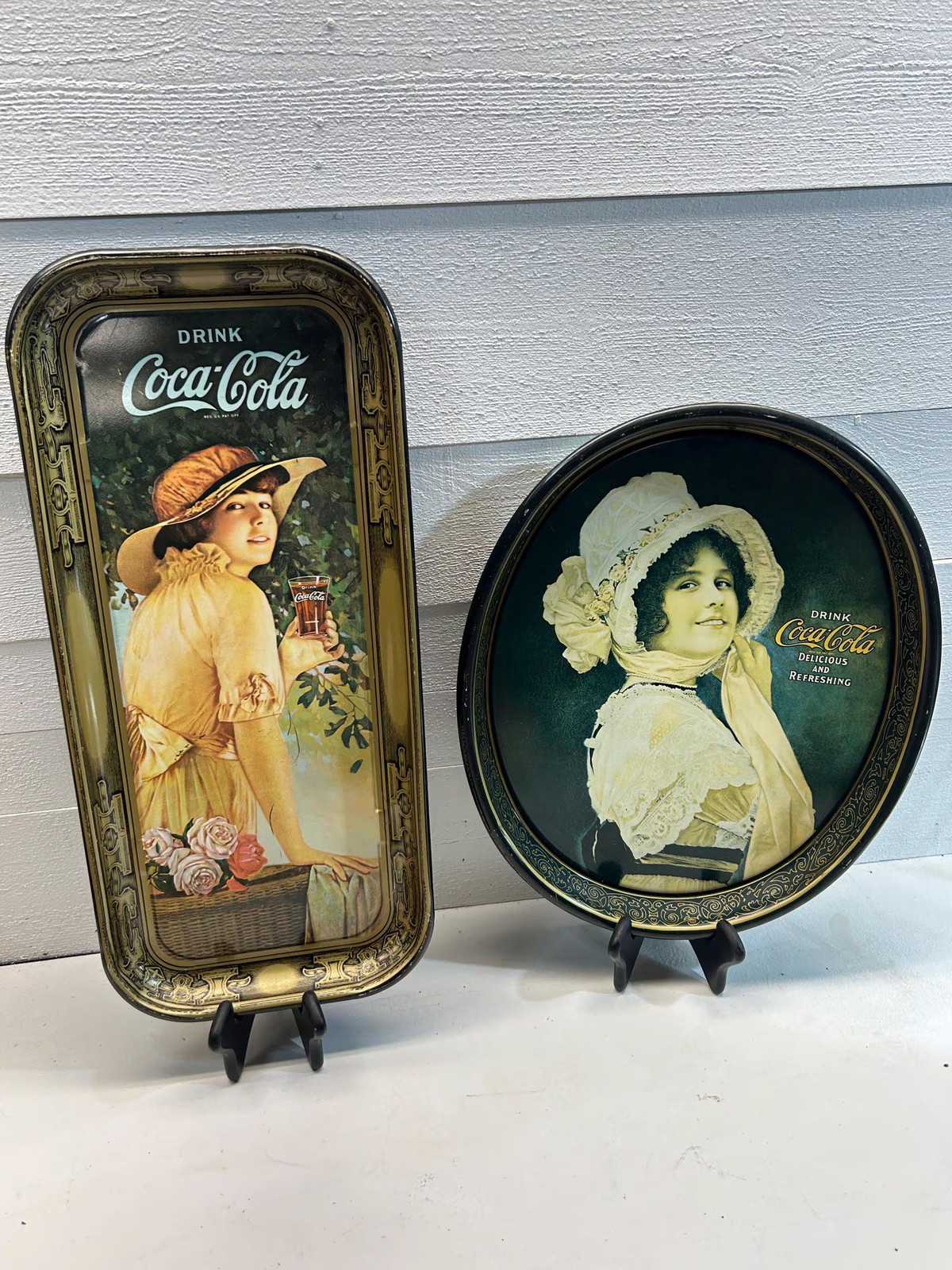 Vintage Coca-Cola Tray Set , 1970s Coke Advertising Reproductions Vintage Coca-Cola Tray Set , 1970s Coke Advertising Reproductions