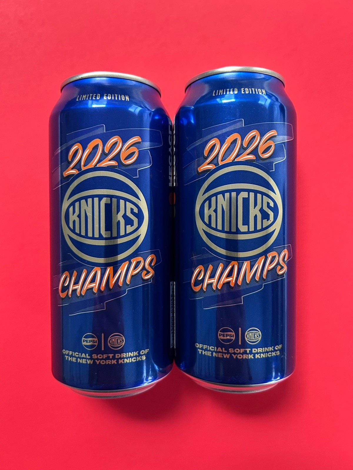 2 Pepsi NEW YORK KNICKS 2026 Champs Full Unopened 16oz Cans 2 Pepsi NEW YORK KNICKS 2026 Champs Full Unopened 16oz Cans