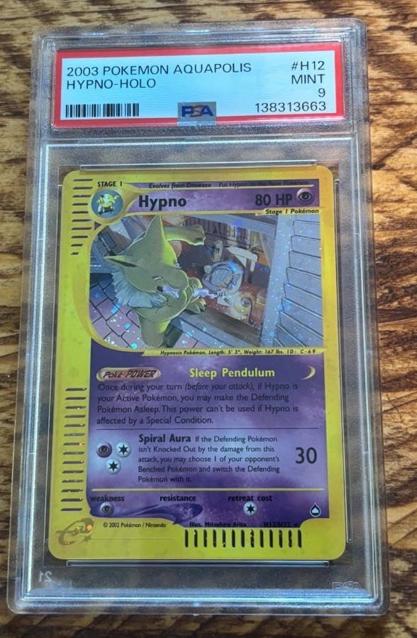 Pokemon Hypno H12/H32 Aquapolis Holo PSA Mint 9 Pokemon Card New Cert Pokemon Hypno H12/H32 Aquapolis Holo PSA Mint 9 Pokemon Card New Cert