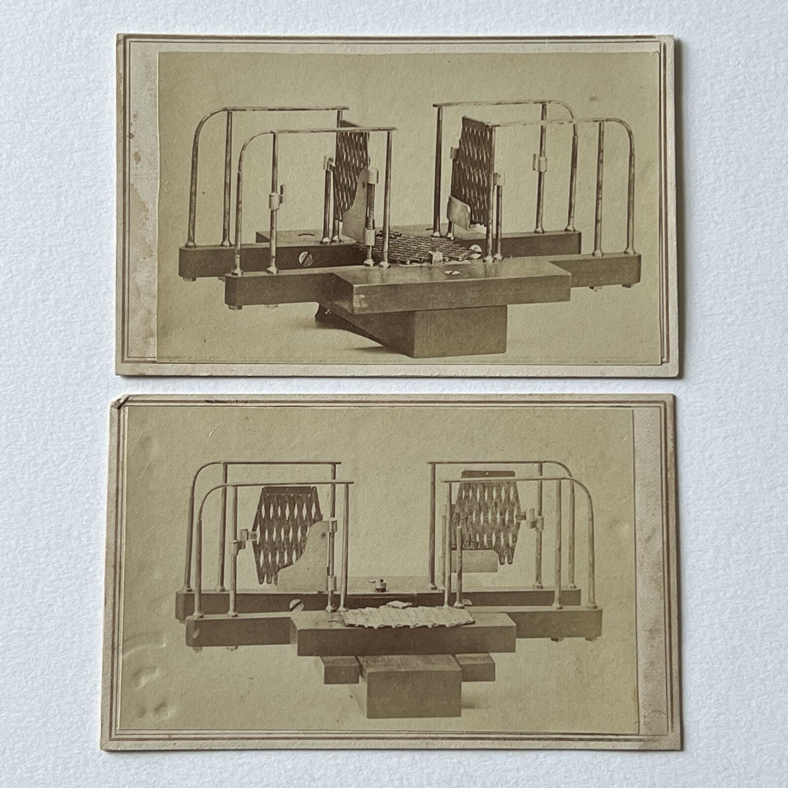 Antique CDV Photograph Odd Machine Contraption Patent Mechanical Invention