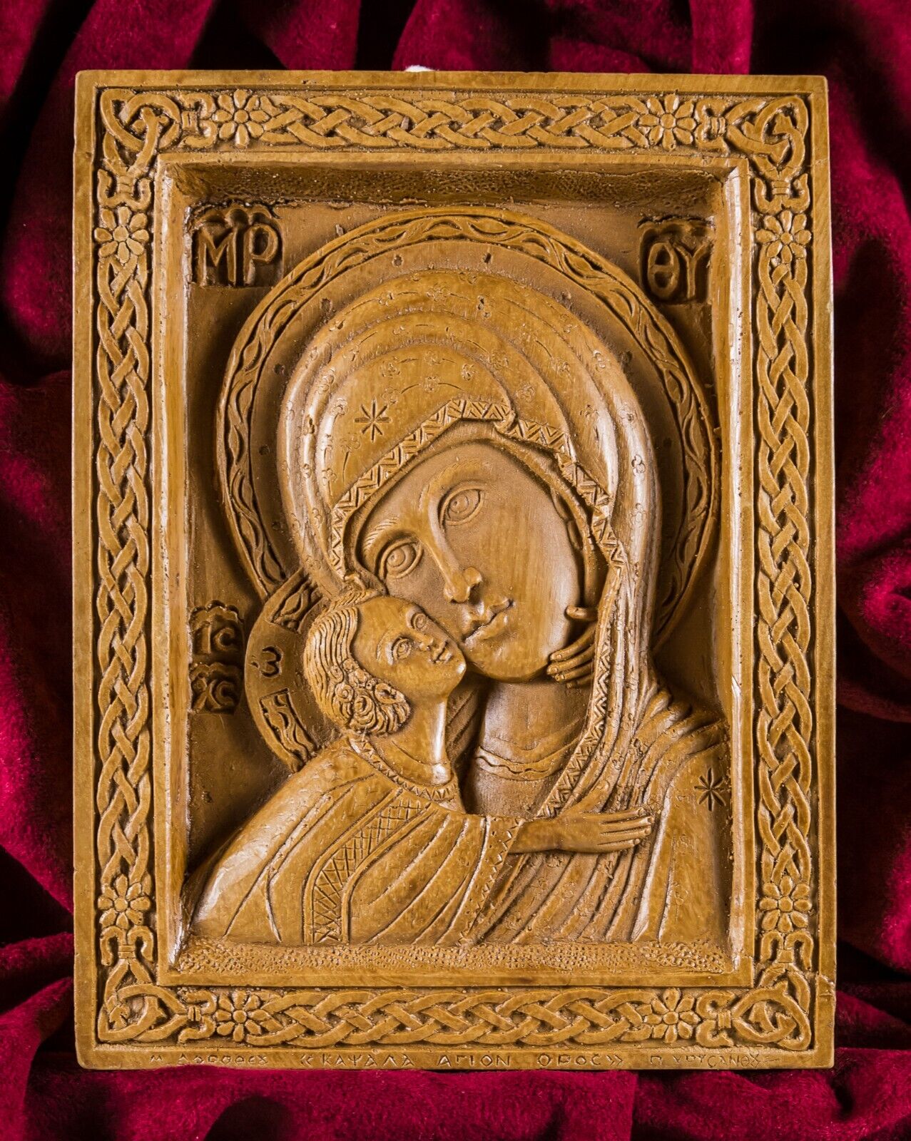 Panagia Glikofilousa Sweetly Kissing Madonna Christian Aromatic Beeswax icon