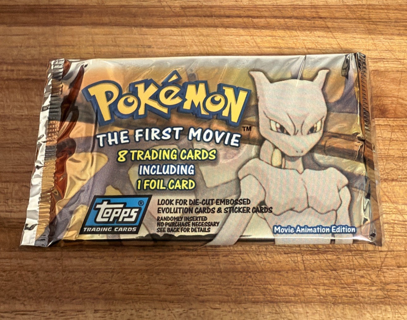 1999 Topps Pokémon The First Movie Animation Edition Sealed Pack 8 Cards + Foil 1999 Topps Pokémon The First Movie Animation Edition Sealed Pack 8 Cards + Foil