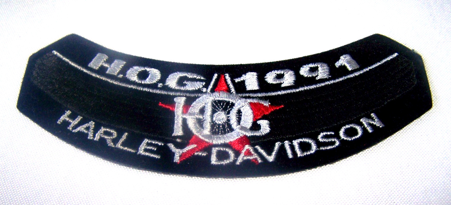 1991 Harley Davidson HOG Rocker Vest Jacket Patch 6" by 2" Unused NOS 1991 Harley Davidson HOG Rocker Vest Jacket Patch 6" by 2" Unused NOS