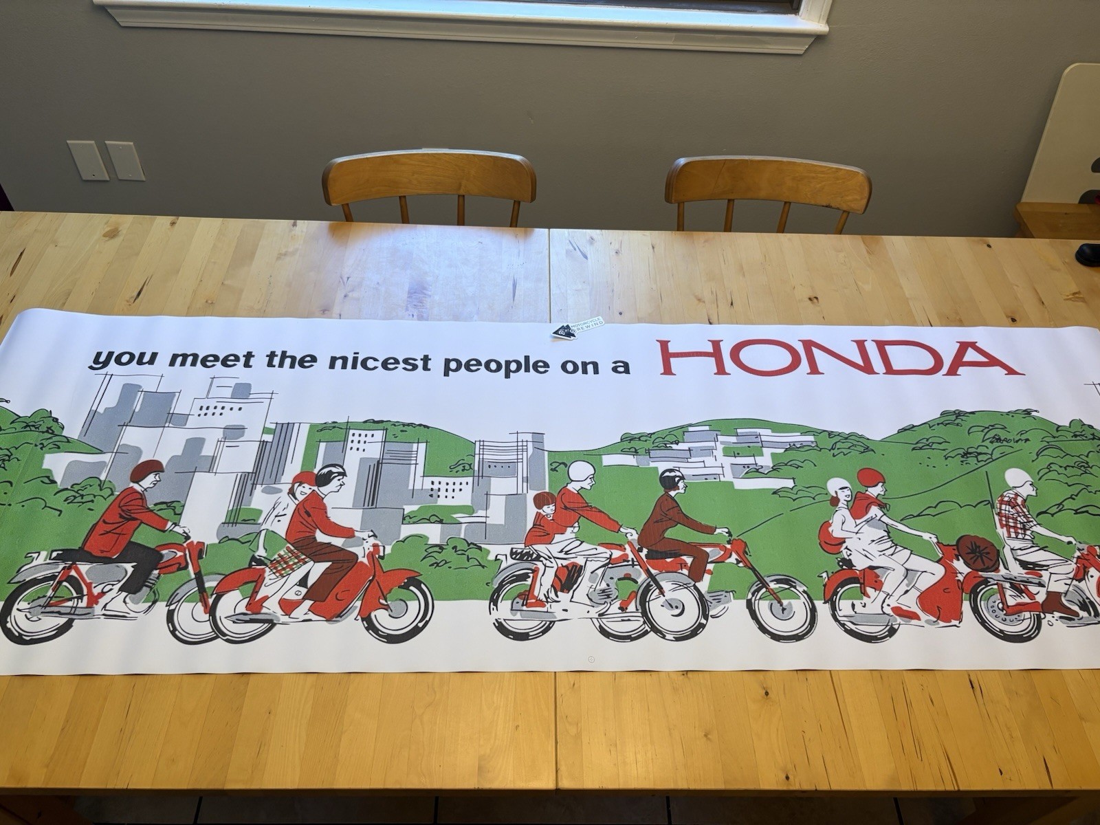 Vintage “You Meet the Nicest People on a Honda” Repro Vinyl Banner 2’ x 6’ Vintage “You Meet the Nicest People on a Honda” Repro Vinyl Banner 2’ x 6’