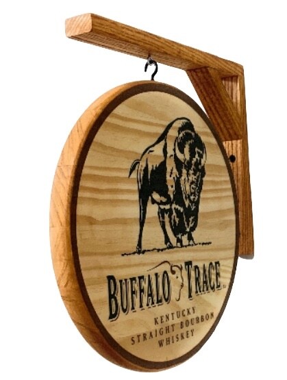 Buffalo Trace Pub Sign - Double sided 12 inch pub sign - includes wooden bracket Buffalo Trace Pub Sign - Double sided 12 inch pub sign - includes wooden bracket