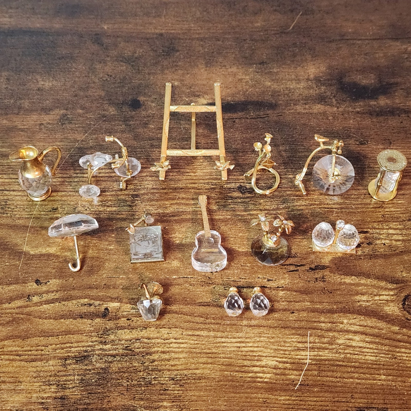Swarovski Crystal Memories Miniature Figurines Lot – Gold Accent – Retired
