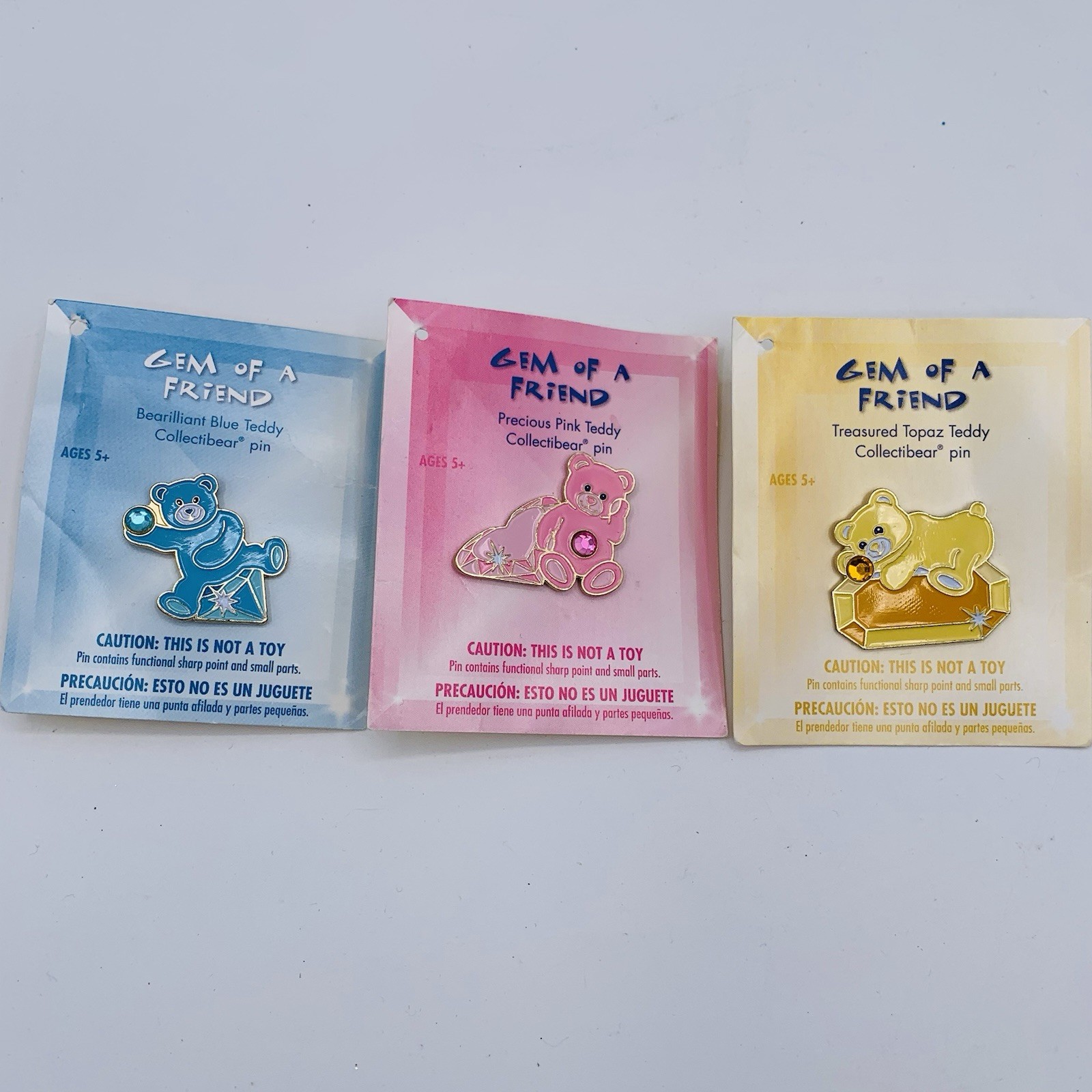 Build A Bear Workshop Gem Of A Friend 2008 Lapel Pin Lot of 3