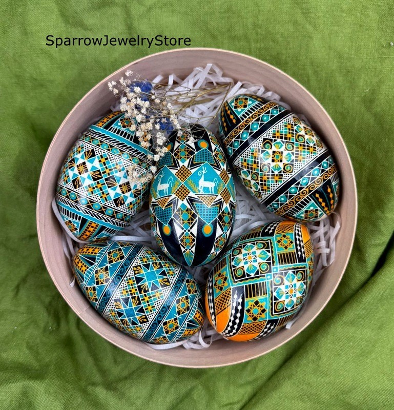 Traditional Ukrainian symbol Easter ornament SET of 5 Goose high quality easter Traditional Ukrainian symbol Easter ornament SET of 5 Goose high quality easter