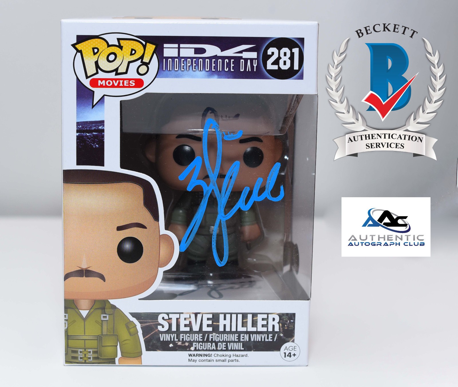 WILL SMITH AUTOGRAPH SIGNED INDEPENDENCE DAY FUNKO POP 281 BECKETT BAS