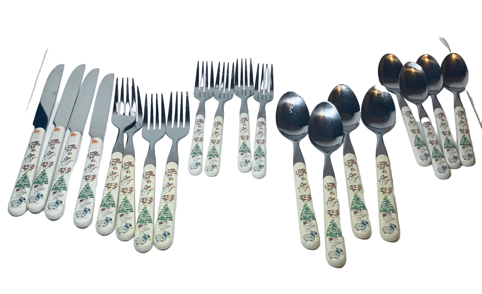 VNT International Country Christmas Stainless Silverware Flatware 20 Piece Set VNT International Country Christmas Stainless Silverware Flatware 20 Piece Set