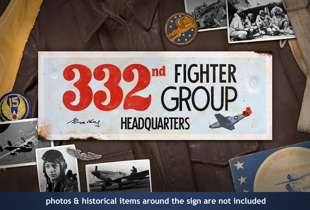 Tuskegee Airmen P-51 Mustang pilot autographed 332nd Fighter Group sign