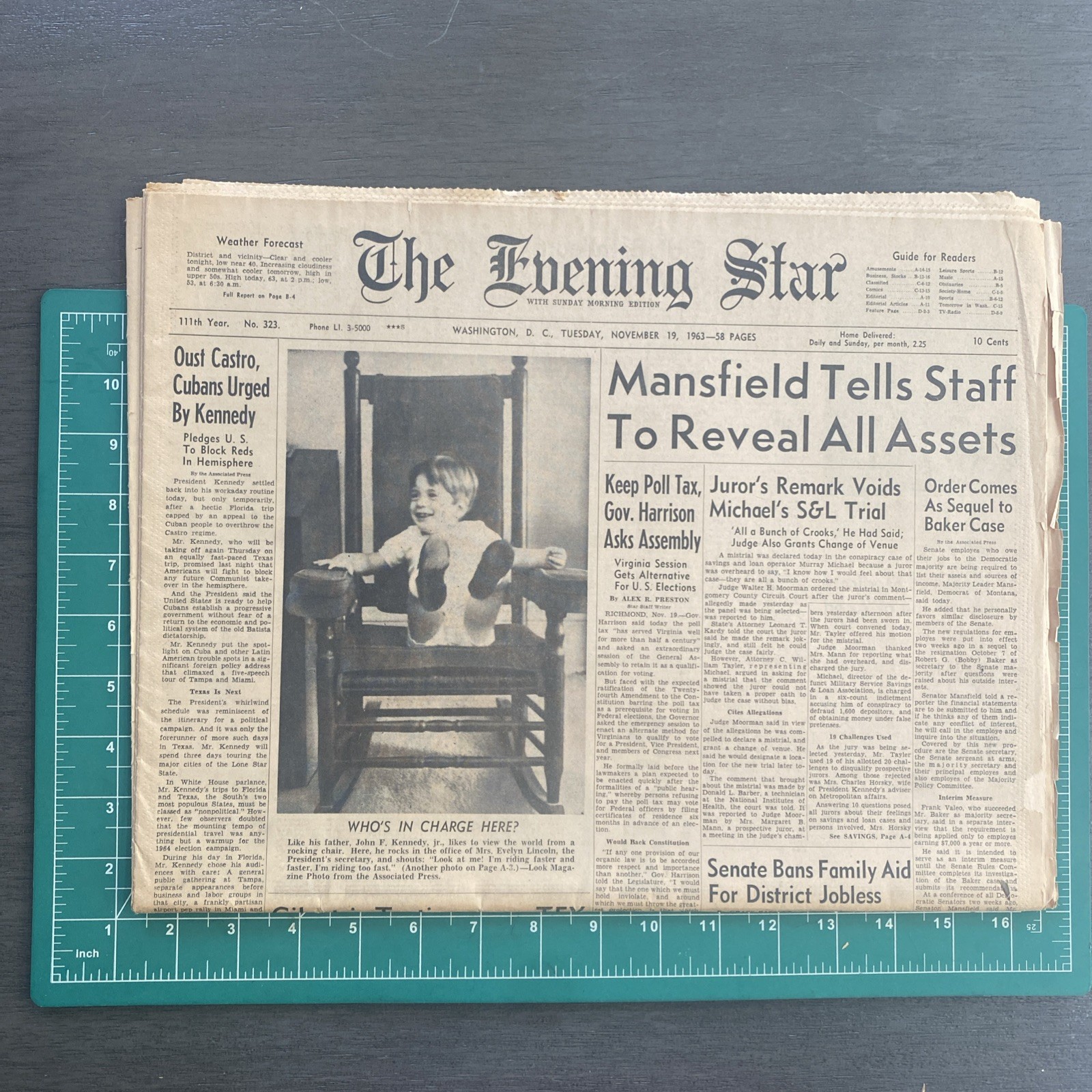 The Evening Star November 19, 1963 Newspaper, Partial Issue