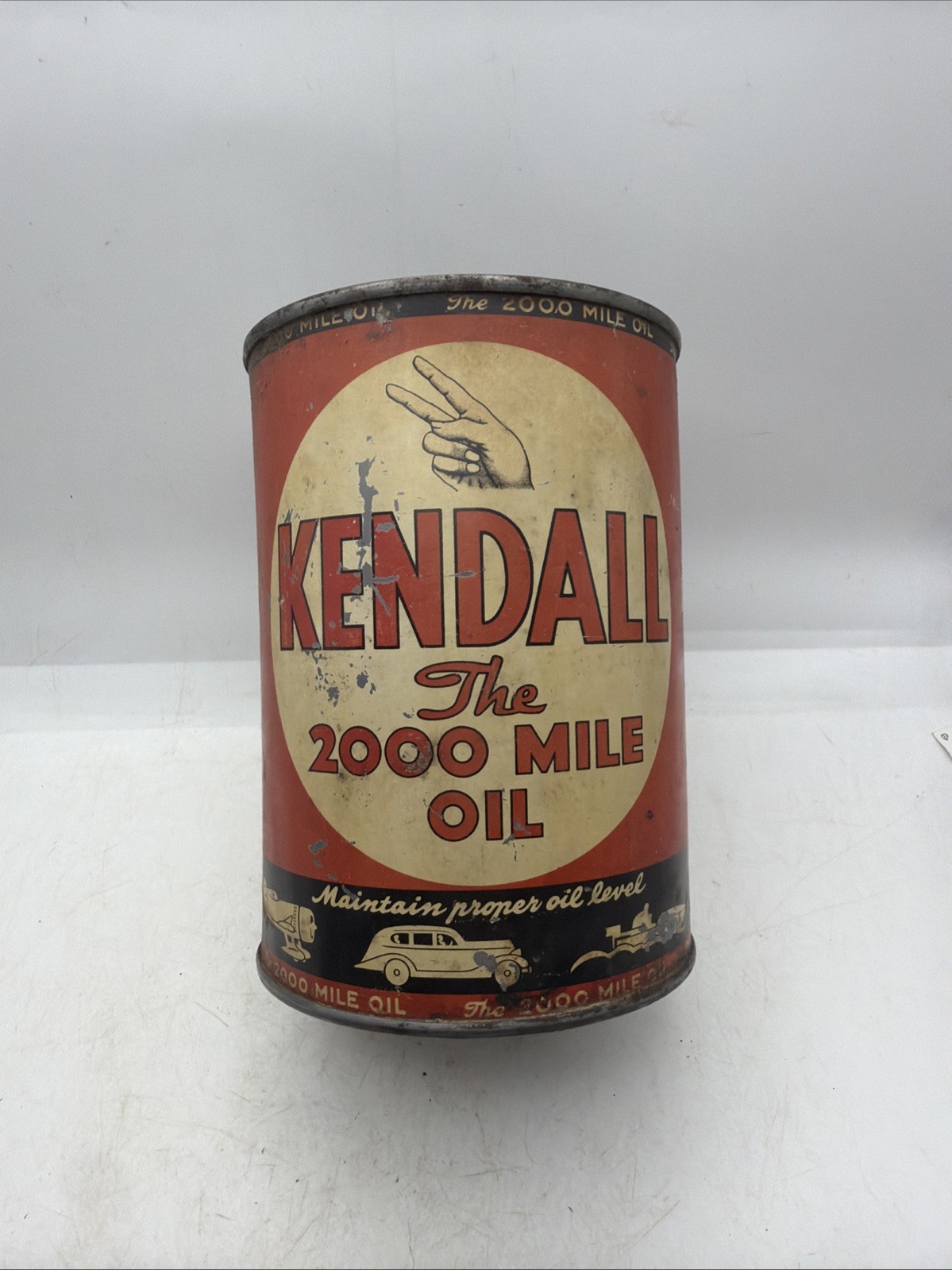 Antique 1940’s Kendall The 2000 Mile Oil 1 Quart Motor Oil Can Gas & Oil Antique 1940’s Kendall The 2000 Mile Oil 1 Quart Motor Oil Can Gas & Oil