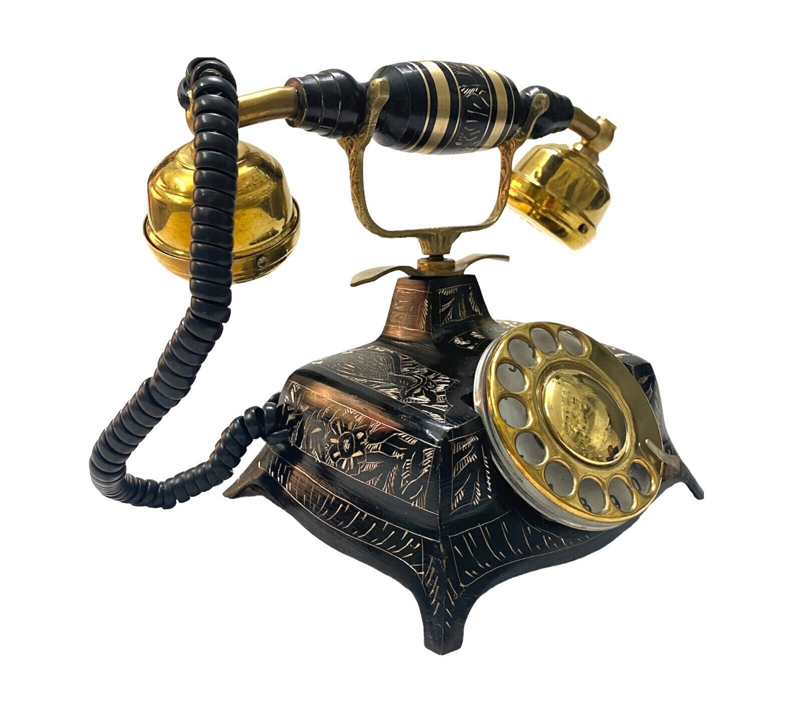 Vintage Antique Solid Beautiful Victorian Brass Rotary Dial Working Telephone Vintage Antique Solid Beautiful Victorian Brass Rotary Dial Working Telephone