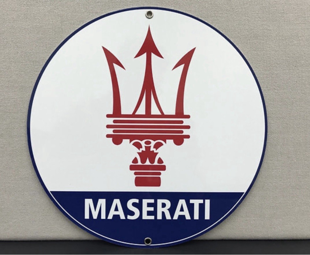 Retro Style Maserati Racing Super Car Premium Quality Garage Sign Retro Style Maserati Racing Super Car Premium Quality Garage Sign
