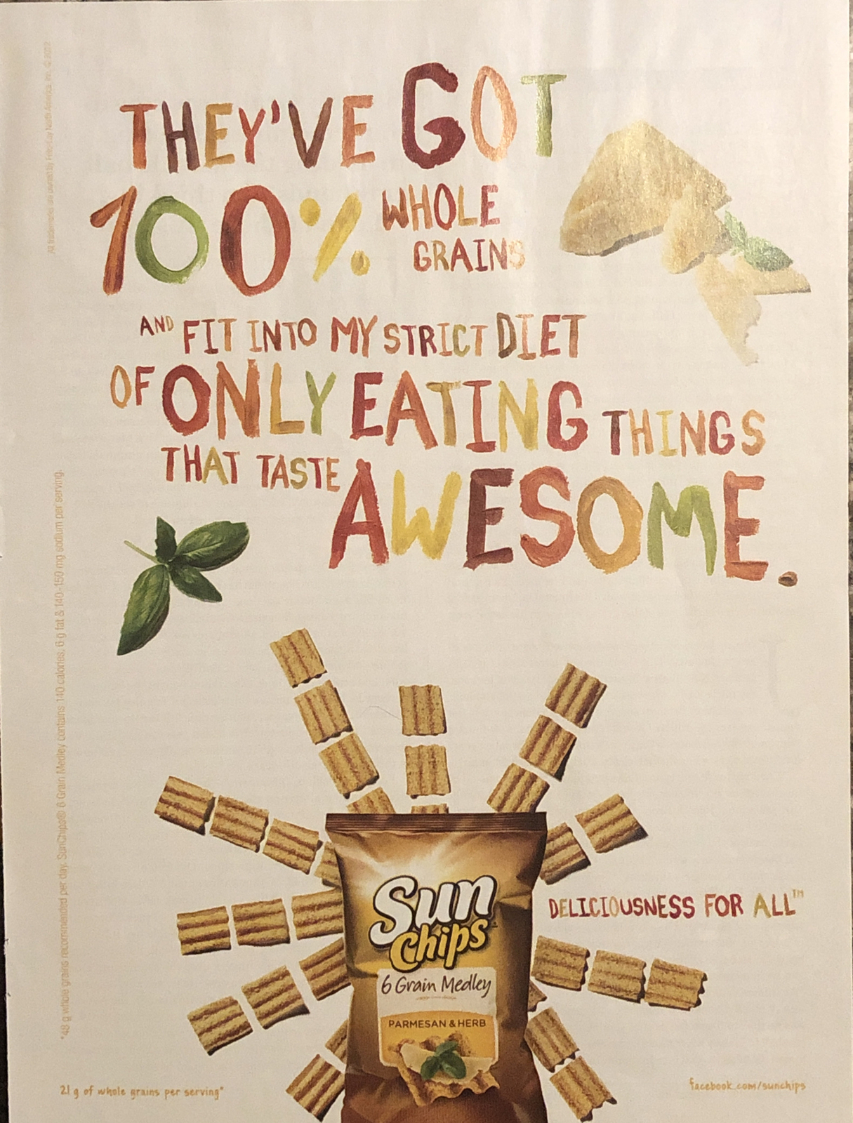 2012 Sun Chips 6 Grain Medley PRINT AD Strict Diet Taste Awesome - Frito Lay 2012 Sun Chips 6 Grain Medley PRINT AD Strict Diet Taste Awesome - Frito Lay