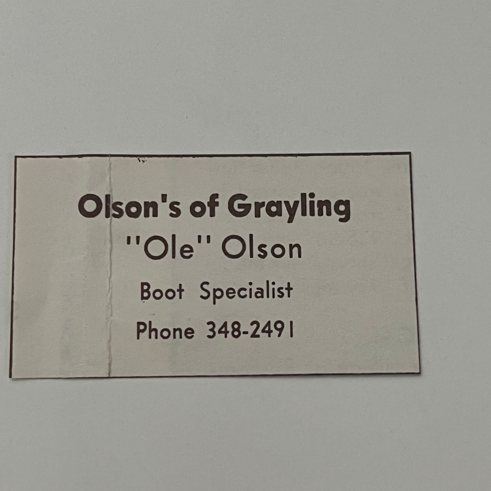Olson's Of Grayling Ole Olson Boot Specialist 1960s MI Ad SAJ9-S70