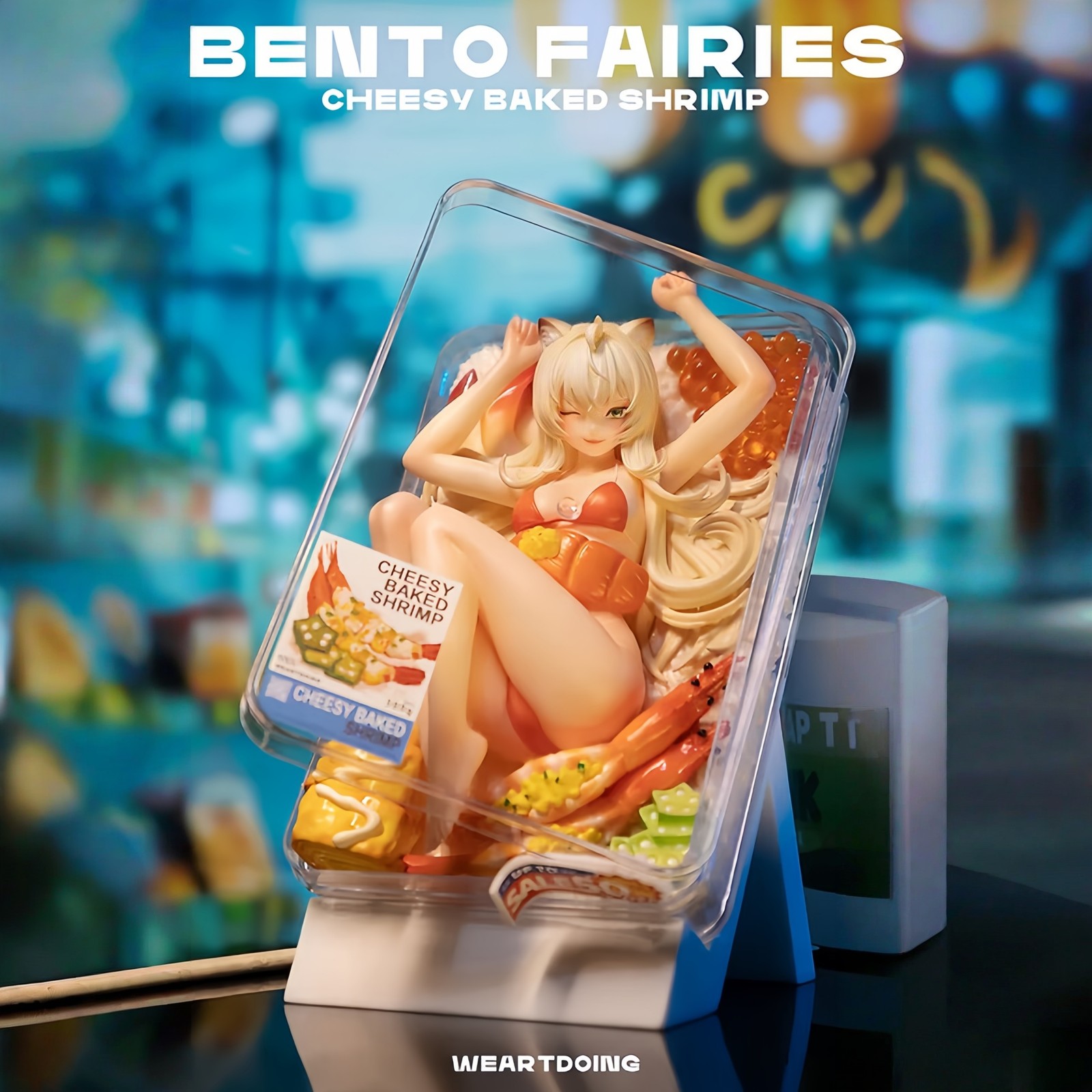 WeArtDoing Studio bento girl cheese baked shrimp statue in stock WeArtDoing Studio bento girl cheese baked shrimp statue in stock