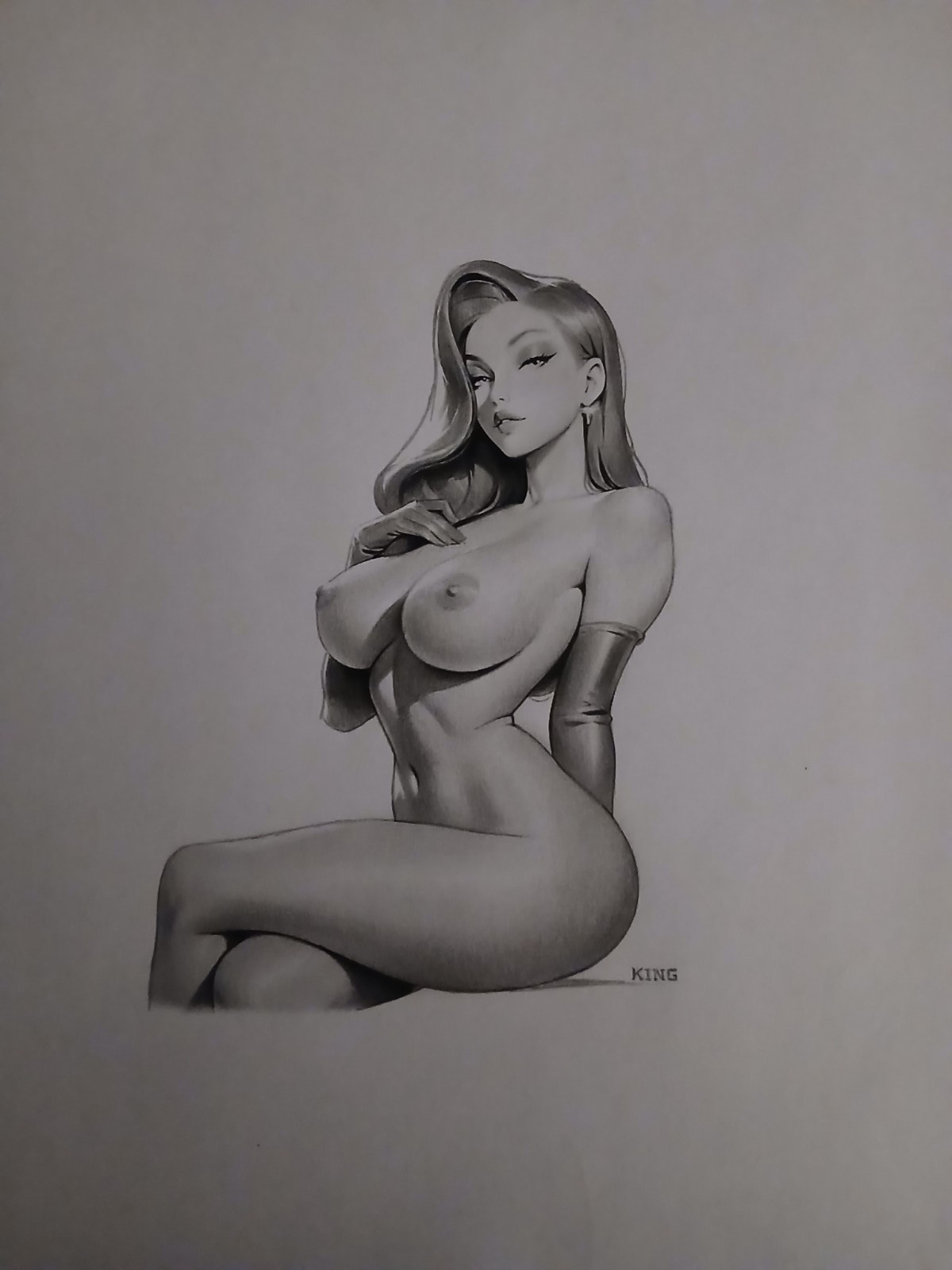 ORIGINAL JESSICA RABBIT ART DRAWING HUGE 18"X24" POSTER SIZE HYPER REALISTIC ORIGINAL JESSICA RABBIT ART DRAWING HUGE 18"X24" POSTER SIZE HYPER REALISTIC