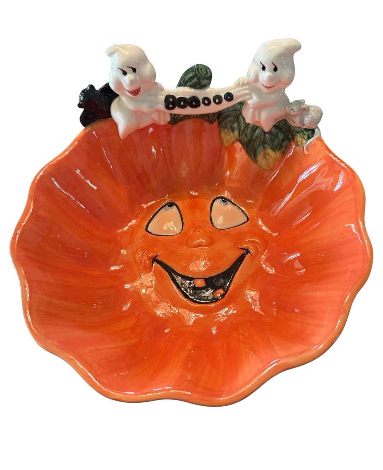 Vintage 1995 Omnibus Fitz And Floyd Halloween Party Candy Bowl NIB Vintage 1995 Omnibus Fitz And Floyd Halloween Party Candy Bowl NIB