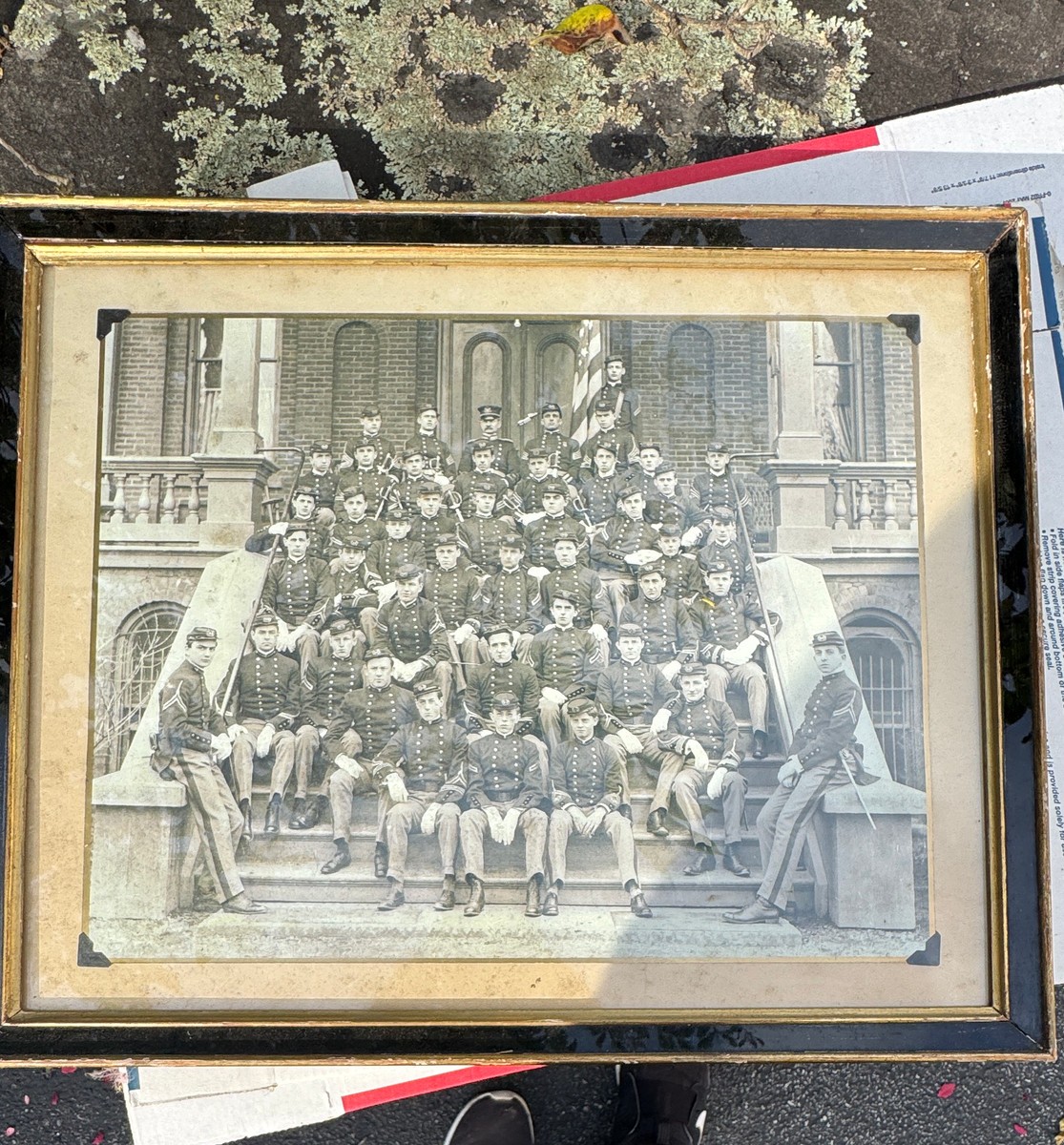 Antique Framed Military Group Photograph Antique Framed Military Group Photograph