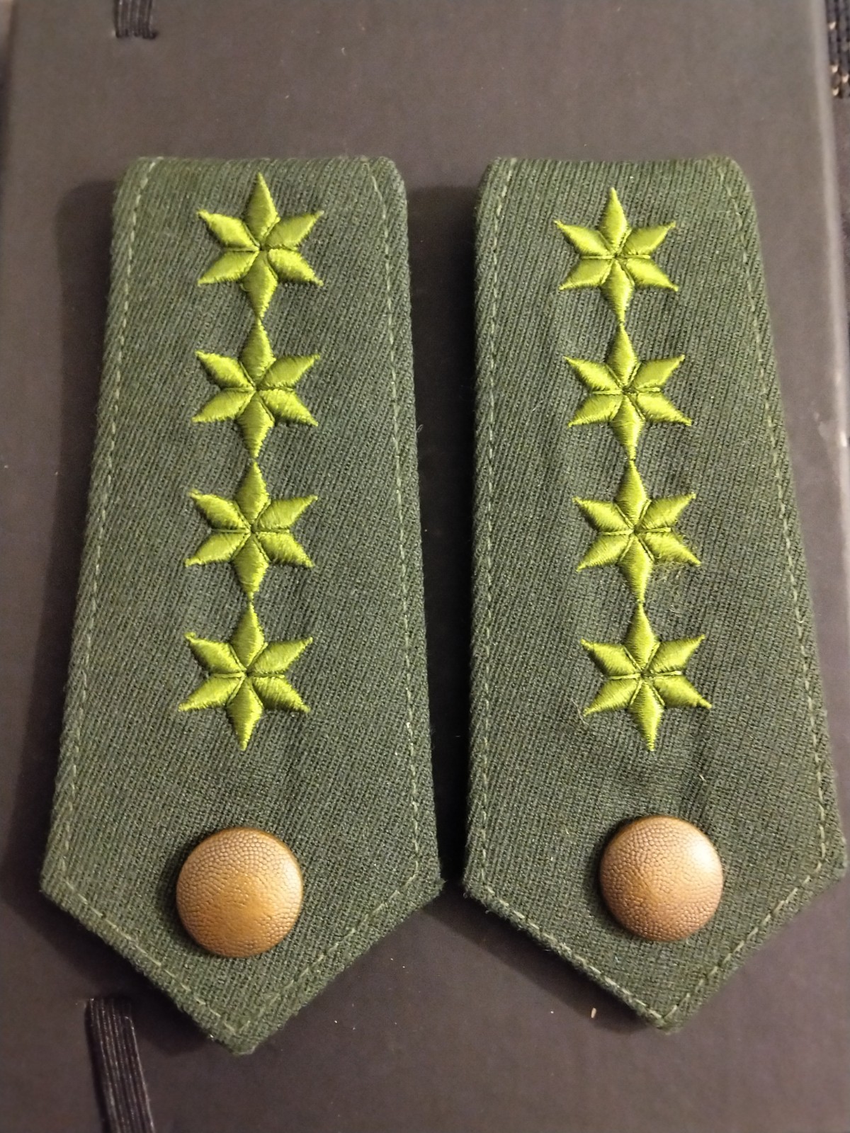 Vintage West German Police Epaulettes NOS RARE 4-Star Chief Commissioner Rank
