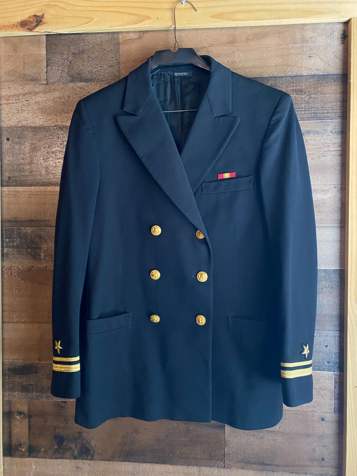 Navy Officer Jacket VTG Mens No Size Davis Naval Service America Patriot Coat