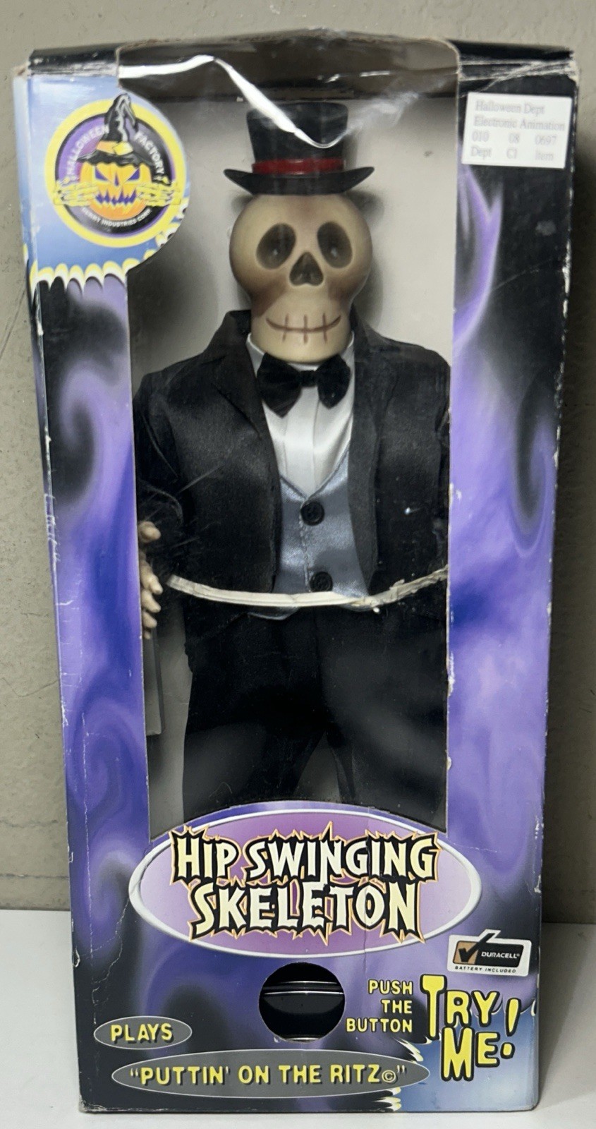 1998 Gemmy Hip Swinging Skeleton Animatronic “Toy Puttin On The Ritz” Halloween 1998 Gemmy Hip Swinging Skeleton Animatronic “Toy Puttin On The Ritz” Halloween