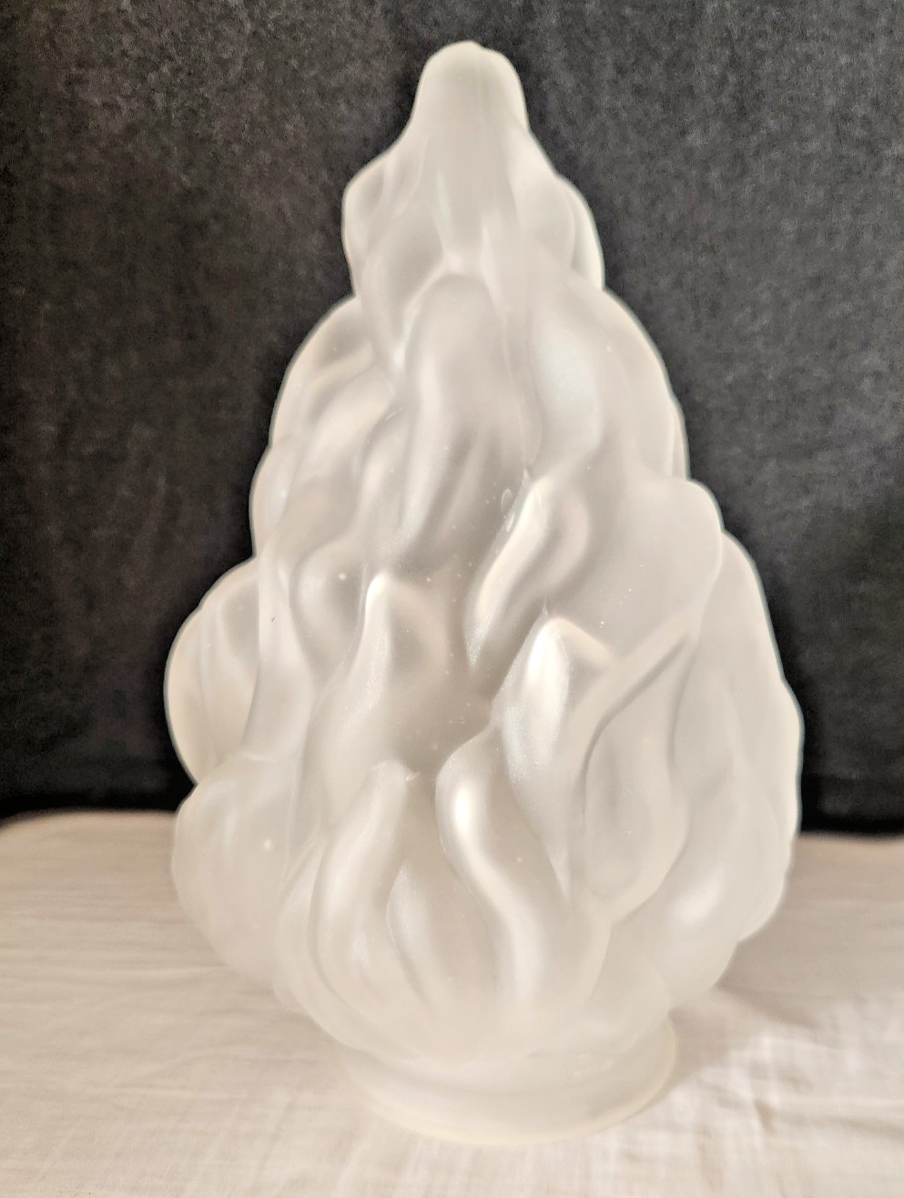 Vintage Art Deco Frosted Glass Flame Lamp Shade/Globe - As Is - Damage