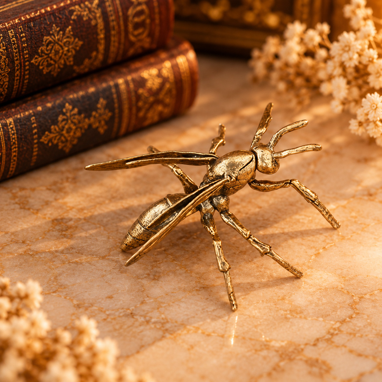 Mini Vintage Brass Cute Wasp Statue Ornament Animal Collectible Insect Bee Lover Mini Vintage Brass Cute Wasp Statue Ornament Animal Collectible Insect Bee Lover