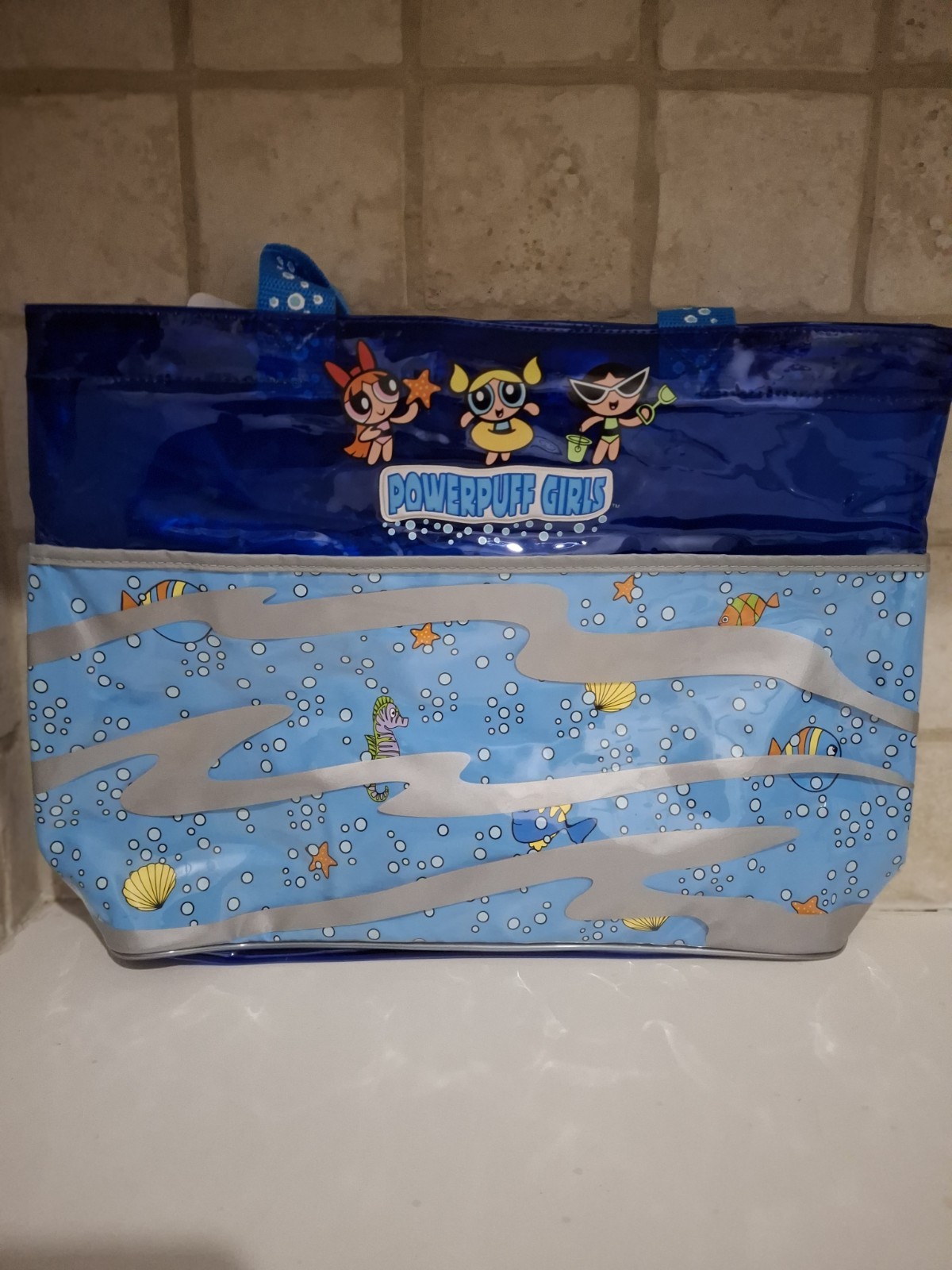 Y2k Vtg The Powerpuff Girls Large Clear Blue Beach Tote Bag Vacatio Vintage RARE Y2k Vtg The Powerpuff Girls Large Clear Blue Beach Tote Bag Vacatio Vintage RARE