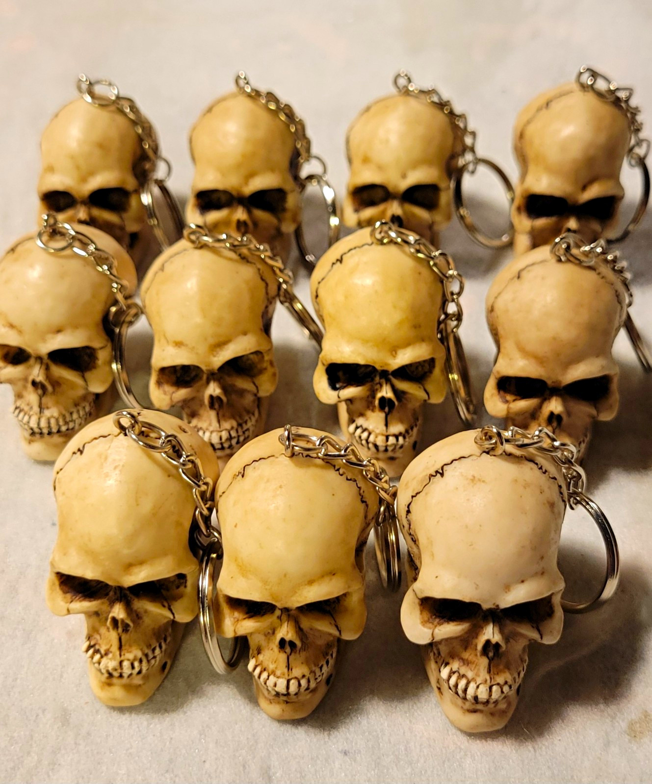 Vintage 1996 Summit Collection WU Skull Keychain Lot Set 11 Resin Biker Goth Vintage 1996 Summit Collection WU Skull Keychain Lot Set 11 Resin Biker Goth