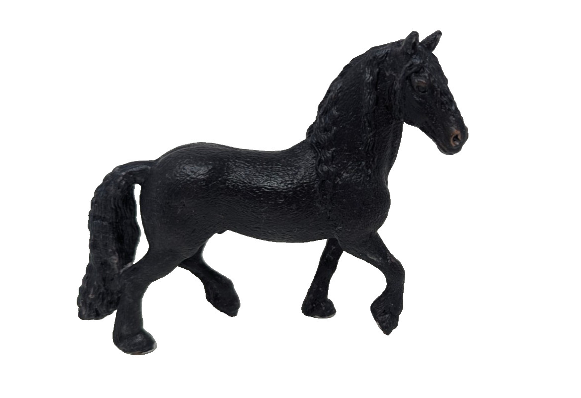 Schleich Friesian Stallion 13667 Retired 2009 Model Horse Black - Excellent Cond Schleich Friesian Stallion 13667 Retired 2009 Model Horse Black - Excellent Cond