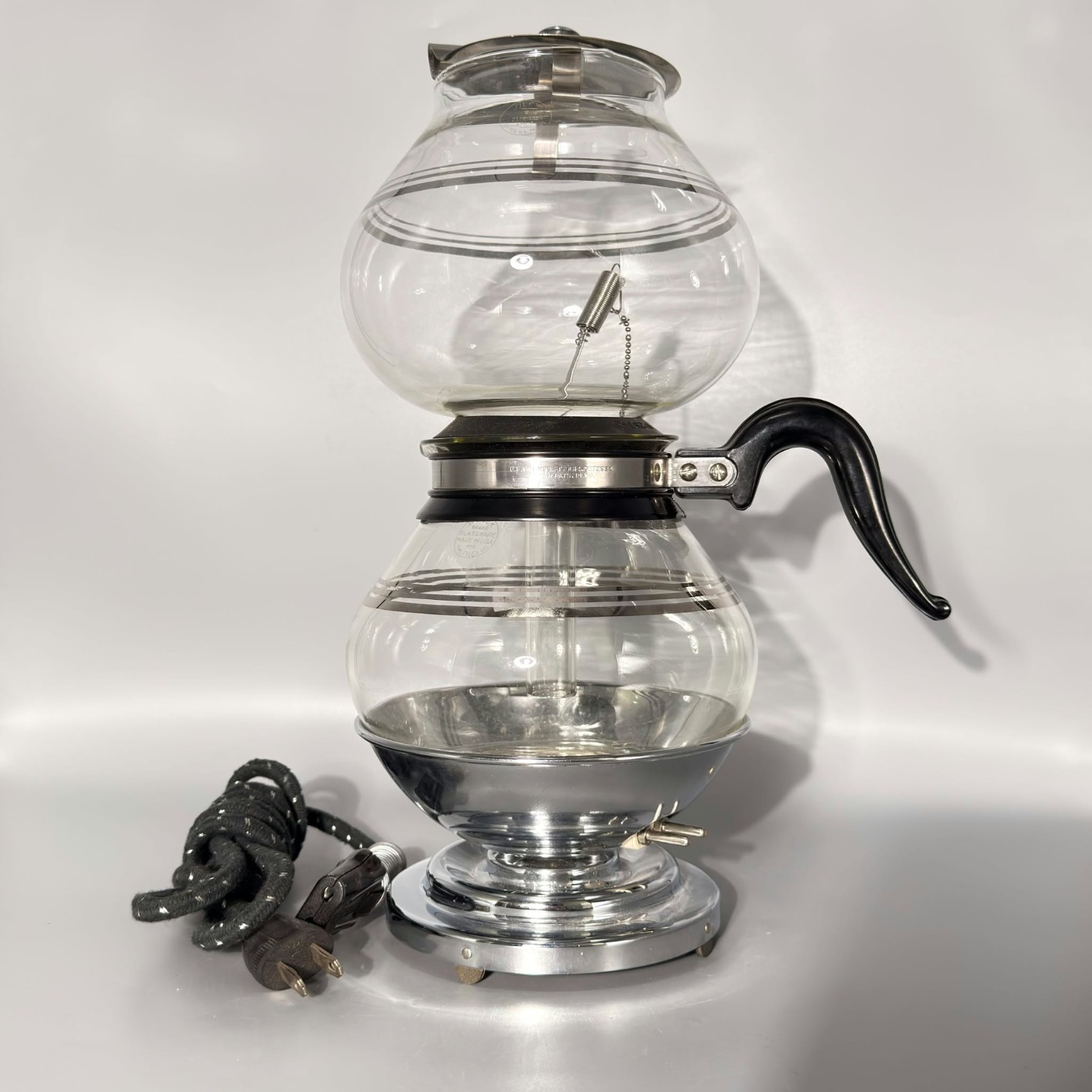 Vintage Silex Pyrex Double Bubble 8-Cup Vacuum Coffee Maker 1930s-40s Patented