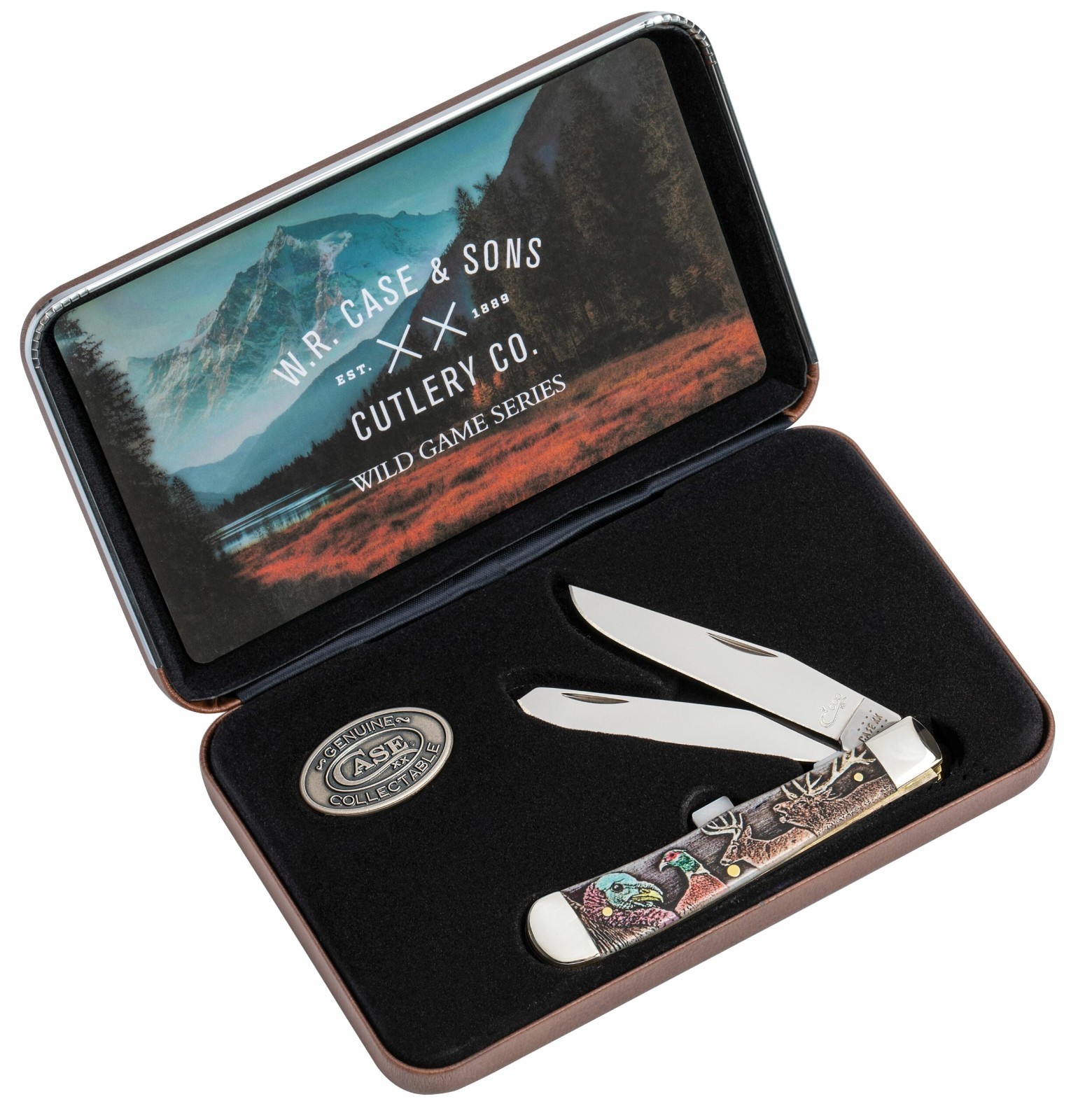 CASE XX KNIVES USA WILD GAME NATURAL BONE TRAPPER KNIFE DEER TURKEY HUNTER 60585 CASE XX KNIVES USA WILD GAME NATURAL BONE TRAPPER KNIFE DEER TURKEY HUNTER 60585