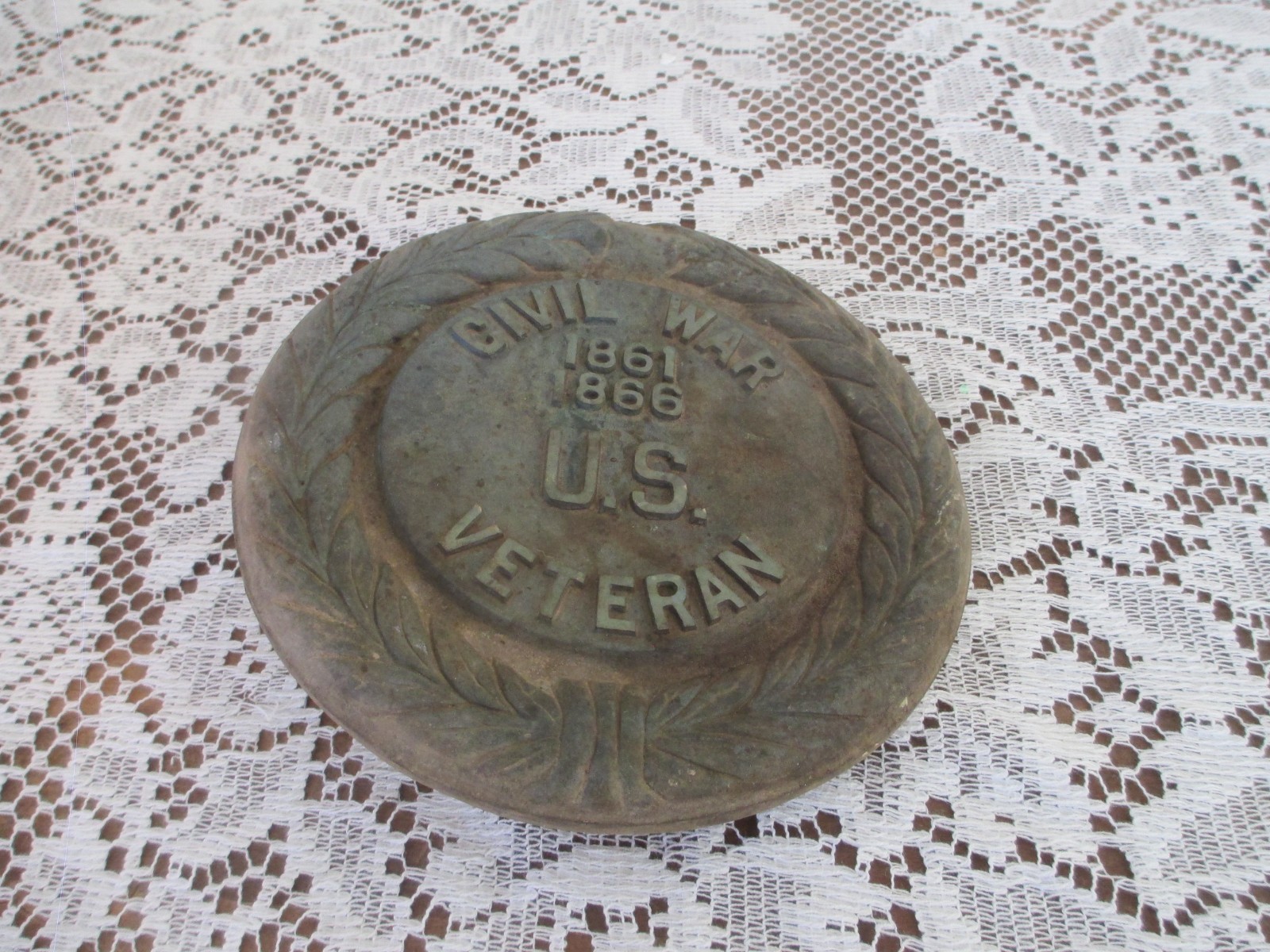 Antique 1861 - 1866 Cast Iron Grave Marker Civil War Flag Holder Antique 1861 - 1866 Cast Iron Grave Marker Civil War Flag Holder