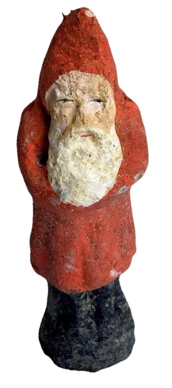 Antique 1900’s BELSNICKEL SANTA Germany Paper-Mache Composition With Red Robe Antique 1900’s BELSNICKEL SANTA Germany Paper-Mache Composition With Red Robe