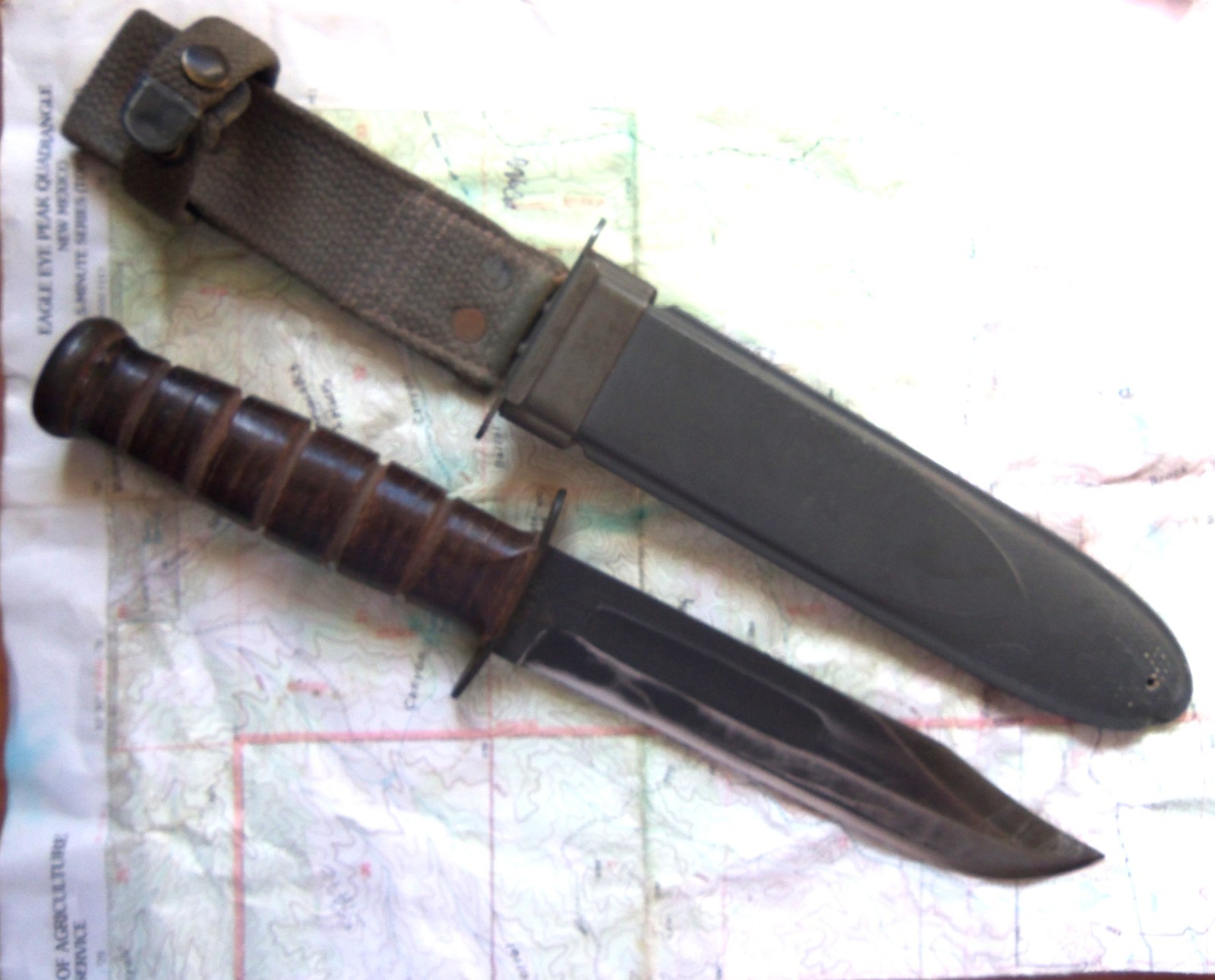 Early Navy KABAR USN MK2 WWII WW2 Fighting Knife / Sheath Early Navy KABAR USN MK2 WWII WW2 Fighting Knife / Sheath